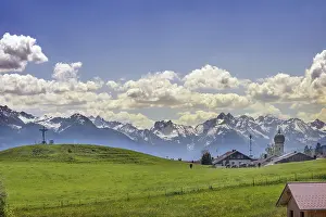 Category Historic EN Prints: Eckarts with church, spring meadow