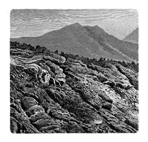 The edge of the stream of lava
