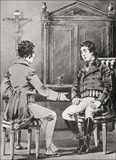 Eduard and the Mittler, scene from the novel Elective Affinities