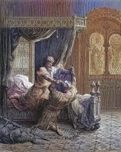 Edward I of England 1239 to 1307 kills his would-be assassin June 1272