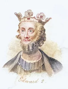 Edward II of Caernarfon 1284 -1327 King of England 1307-1327 from the book Crabbs Historical Dictionary from 1825