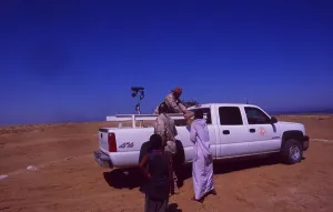 Egypt: Bedouins meet MFO soldiers (Peace Mission) in the Sinai desert near Sharm el Sheikh