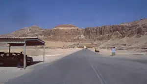 Egypt: The Check point of the Unesco World Heritage Temple Hatshepsut near Luxor