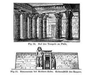 Egyptian temple, courtyard of the Temple at Philae