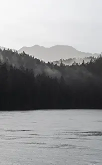 Eibsee lake in rainy weather, bad weather