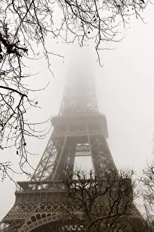 Eiffel Tower in fog, Tour Eiffel