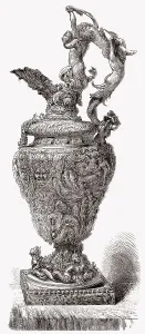 Eine Silbervase, entworfen von Benvenuto Cellini