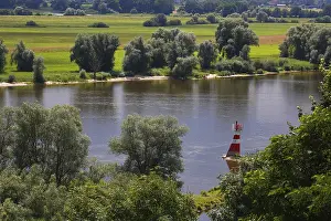 Elbe floodplain, glacial river valley of the Elbe in the UNESCO biosphere reserve Elbe river landscape