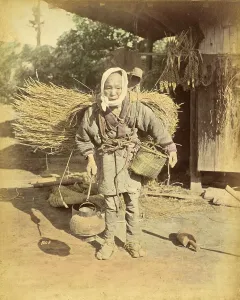 Elderly Japanese woman, farm labourer