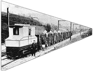 Electric light rail with overhead line in southern Slavonia