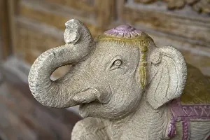 Category Buddhism Prints: Elephant statue in Wat Yai Chai Mongkhon