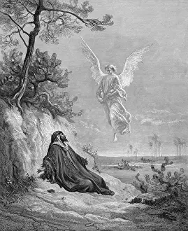 Elias and the angel, he lies down and falls asleep under the broom bush