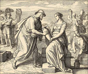 Eliezer and Rebekah at the well