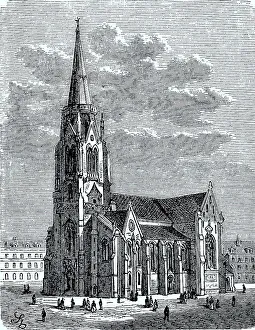 The Elisabeth Church in Vienna in 1870