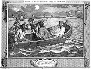 The embarkation of a man on a ship of the East India Companies