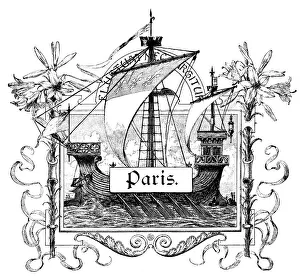Emblem, symbol image, Paris, galley
