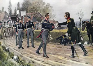 Emperor Alexander I of Russia meets Frederick William III of Prussia near Spahlitz