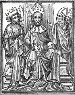 Emperor Karl IV. In the imperial order with his son Wenzel and bishops