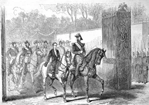 Emperor Napoleon and his son at the revue in Paris on 14 August 1868