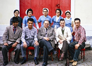 Employees of a tobacco factory, Fabrica de Tabaco Michaelense, Ponta Delgado, Sao Miguel Island, Azores, Portugal, April 1964, Europe