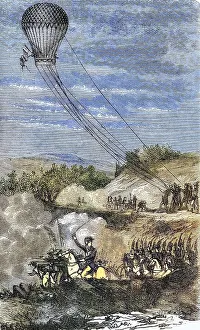 Employment of the hot air balloon l'Entreprenant as a reconnaissance post at the Battle of Fleurus June 26 1794