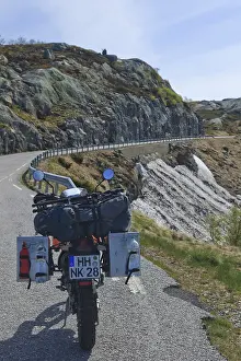Enduro motorcycle by the roadside