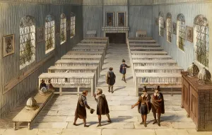 Framed Print : English library, 18th century