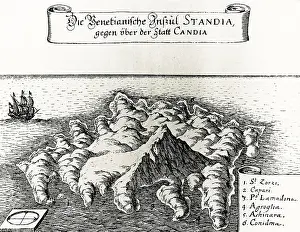 Engraving, The island of Spina Longa