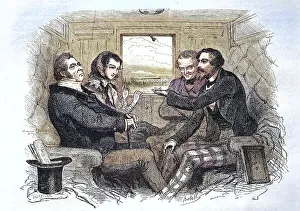Entertainment in a railway carriage