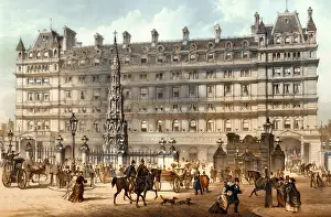 The front entrance of Charing Cross railway station in 19th-century