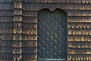 Entrance door, old wooden church