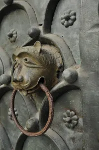 Detail of the entrance gate of the Basilica
