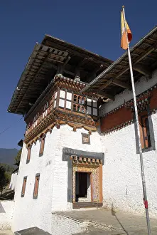 Entrance of Jakar Dzong, Bumthang, Central Bhutan