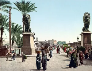 Entrance to the Nile Bridge, Cairo