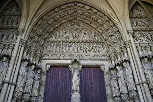 Entrance portal of the Gothic Saint-Etienne Cathedral