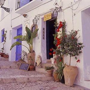 Entrance to a small alley cafe in Frigiliana