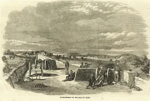 Entrenchment on the road to Delhi, India, Asia