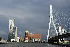 Erasmusbrug, Erasmus Bridge and modern architecture on the Kop van Zuid