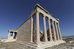 Erechteion east facade, blue sky