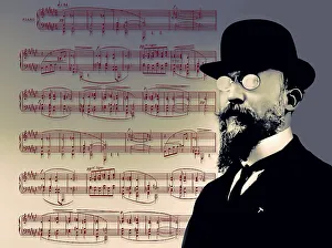 Erik Satie, 1866 - 1925, a French composer and pianist
