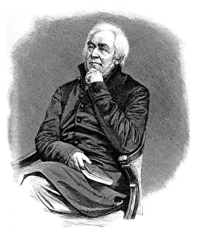 Ernst Moritz Arndt in 1848, historic illustration from Deutsche Literaturgeschichte