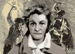 Ernst Theodor Amadeus Hoffmann, or E. T. A. Hoffmann, 1776 - 1822, German Romantic author of fantasy and horror, figures from Master Flea, digitally edited