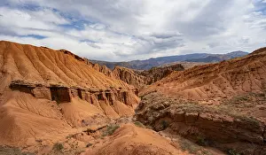 Eroded mountain landscape with sandstone cliffs