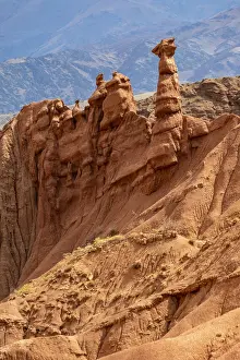 Eroded mountain landscape with sandstone cliffs