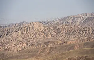 Erosion landscape, barren mountain landscape