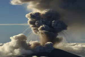 Erupted Volcano. Volcanic eruption