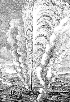 Eruption of the Beehive geyser in Yellowstone National Park