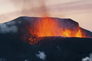 Category Mountain Landscapes Prints: Eruption of the Fimmvoerouhals Volcano