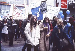 Essen. Student demonstration against red pencils and rockets
