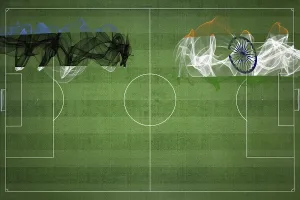 Estonia vs India Soccer Match, national colors